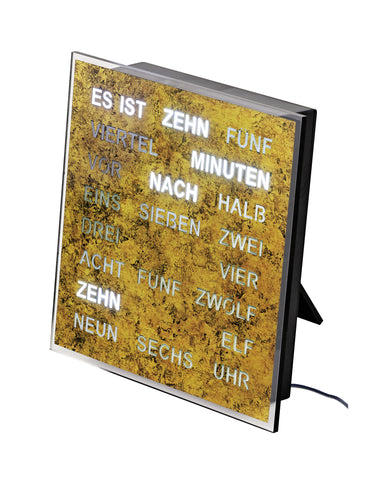 AMS 1240 Wortuhr – Elegante LED-Wanduhr Wurzelstruktur