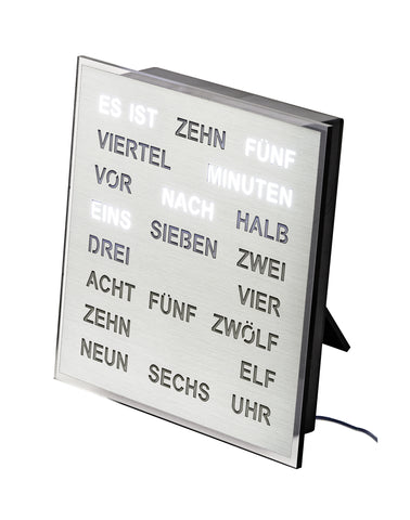AMS 1242 Wortuhr – Elegante LED-Wanduhr Aluminium