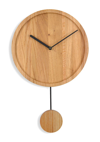Moderne Pendeluhr Swing Eiche - www.wanduhr.de