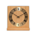 Natuhr Wanduhr Tischuhr - Roman - Holzuhr aus massivem Eichenholz im modernen Stil mit Metallreif - Eiche geölt - www.wanduhr.de