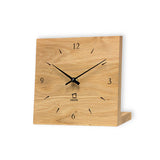 Tischuhr Knick massive Eiche geölt Holz Zifferblatt - www.wanduhr.de