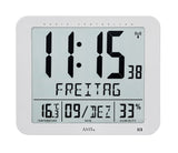 AMS Digitale Funkuhr Wanduhr mit Standfuß - www.wanduhr.de