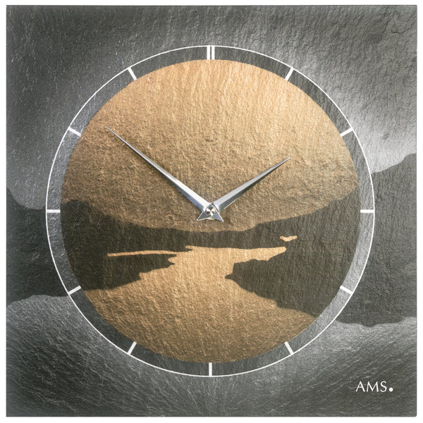 AMS 9513 Wanduhr Schiefer Abendstimmung Airbrush Design - www.wanduhr.de