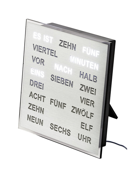 AMS 1242 Wortuhr – Elegante LED-Wanduhr Aluminium