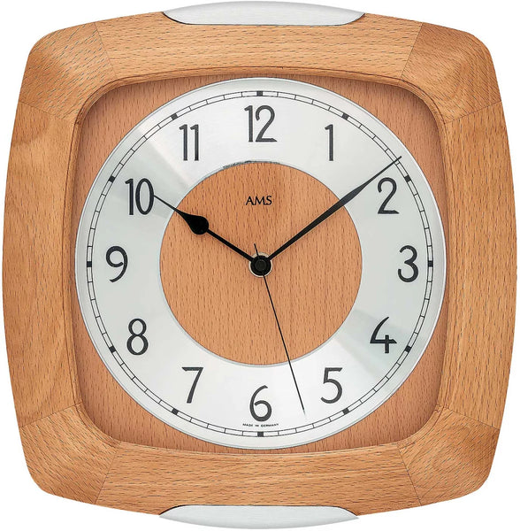 AMS Wanduhr Holz 5804/18 Buche