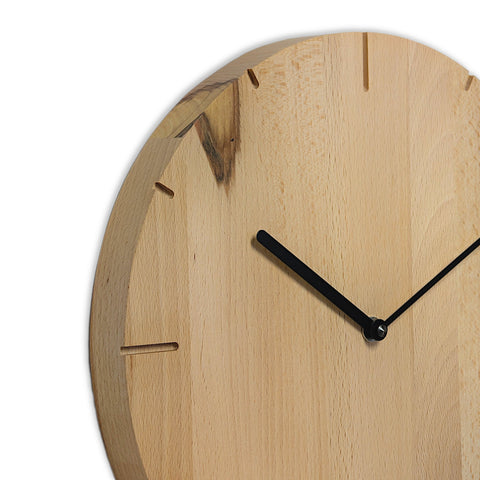 Unikat Natuhr Tischuhr Solide Buche 30 cm Durchmesser 033 Quarz- oder Funkuhrwerk - www.wanduhr.de