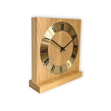 Natuhr Wanduhr Tischuhr - Roman - Holzuhr aus massivem Eichenholz im modernen Stil mit Metallreif - Eiche geölt - www.wanduhr.de