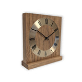 Natuhr Wanduhr Tischuhr - Roman - Holzuhr aus massivem Eichenholz im modernen Stil mit Metallreif - Eiche geölt - www.wanduhr.de