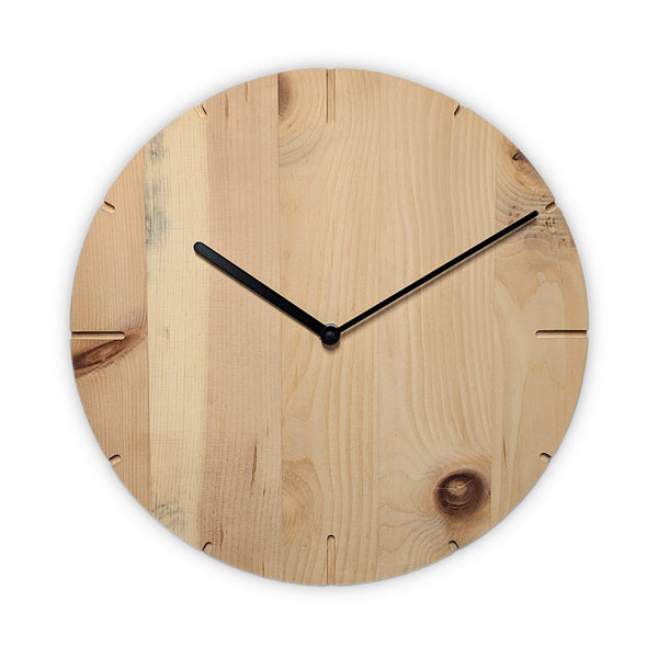 Unikat Natuhr Tischuhr Solide Zirbe 30 cm Durchmesser 020 Quarz- oder Funkuhrwerk - www.wanduhr.de