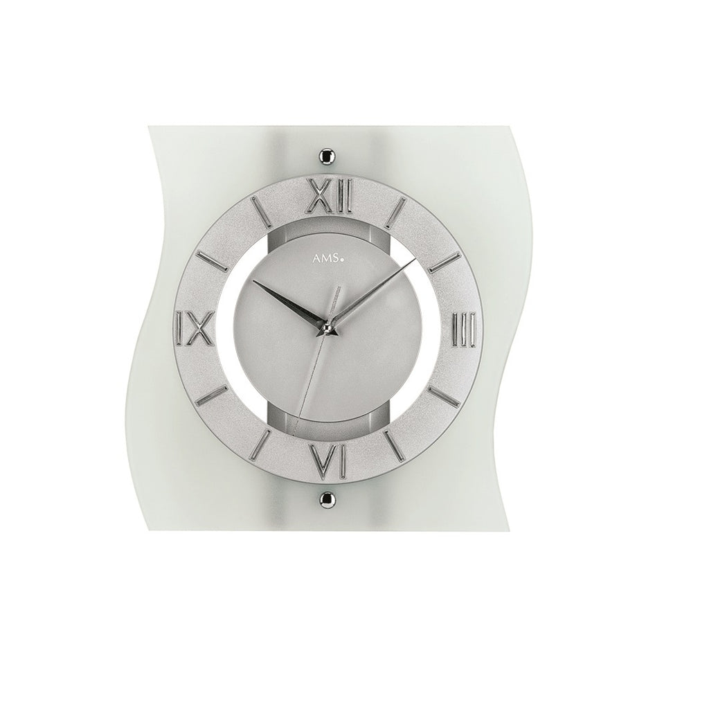 AMS 5909 Moderne Funkuhr Glas Welle