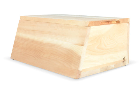 Brotkasten Brotbox - Brex - aus massivem Holz mit integriertem Schneidebrett - www.wanduhr.de