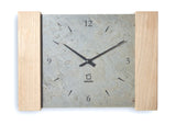 Wanduhr / Tischuhr Eiche Massivholz mit Schiefer - Natuhr Ⓡ - www.wanduhr.de