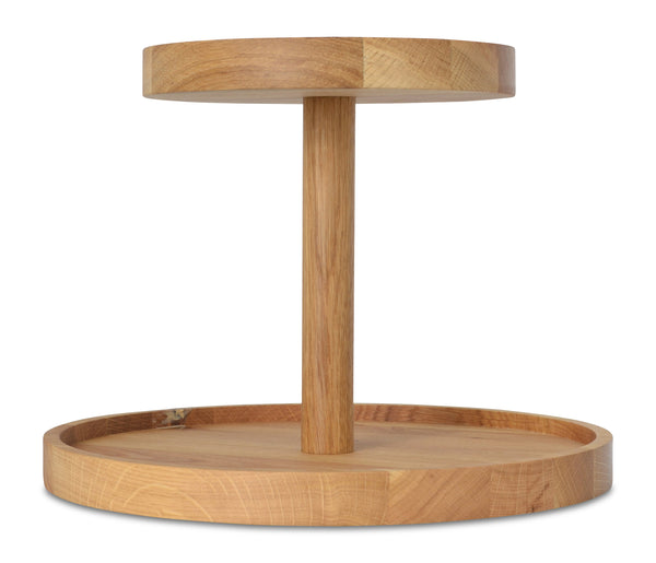 DELIGHT 2-stöckige Etagere aus natürlichem Eichenholz - www.wanduhr.de