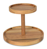 DELIGHT 2-stöckige Etagere aus natürlichem Eichenholz - www.wanduhr.de
