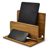 Maestro - Organizer + Ladestation aus Eichenholz für Tablets, Smartphones, Bücher, Briefe uvm. - www.wanduhr.de