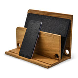 Maestro - Organizer + Ladestation aus Eichenholz für Tablets, Smartphones, Bücher, Briefe uvm. - www.wanduhr.de