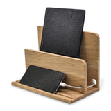Maestro - Organizer + Ladestation aus Eichenholz für Tablets, Smartphones, Bücher, Briefe uvm. - www.wanduhr.de